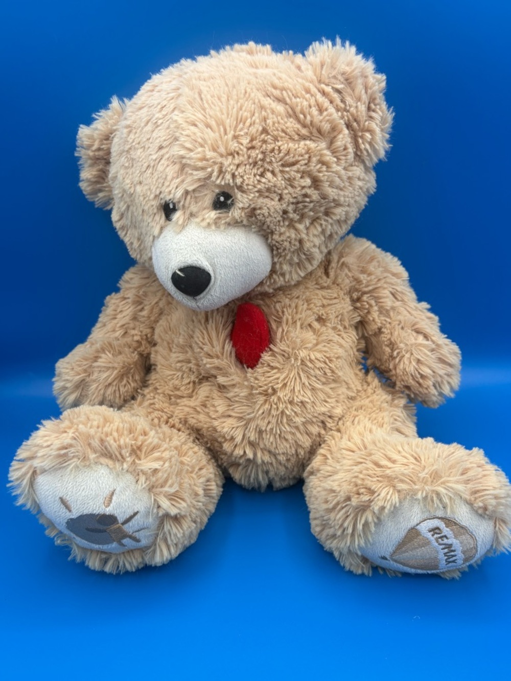 RE/MAX Real Estate Teddy Bear Plush 13" Stuffed Animal Hot Air Balloon Foot Logo